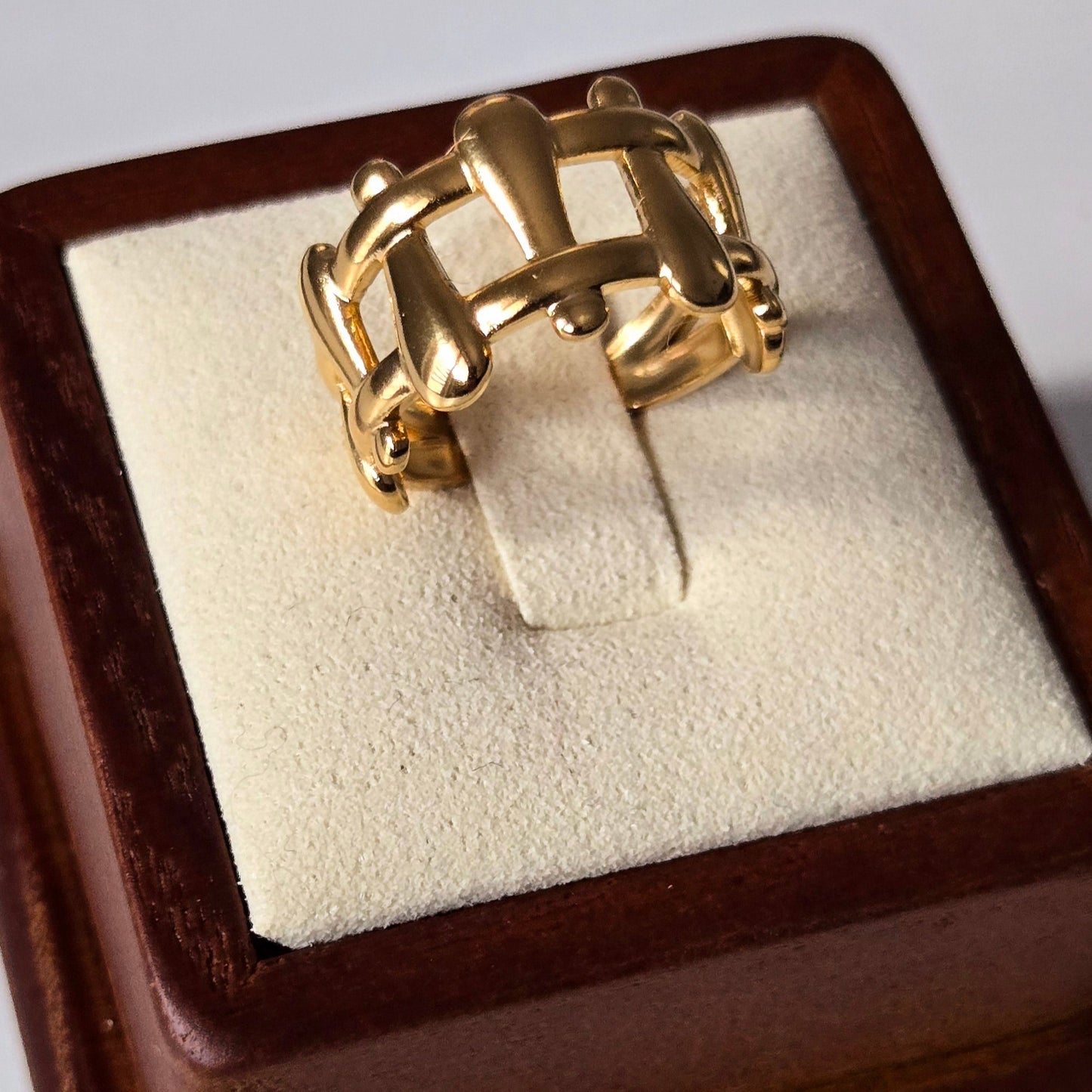Bold Geometric Gold Ring