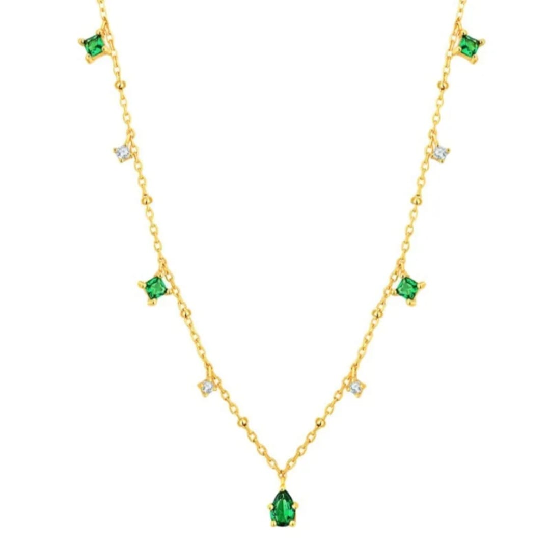 Vergoldete Emerald Glow Halskette