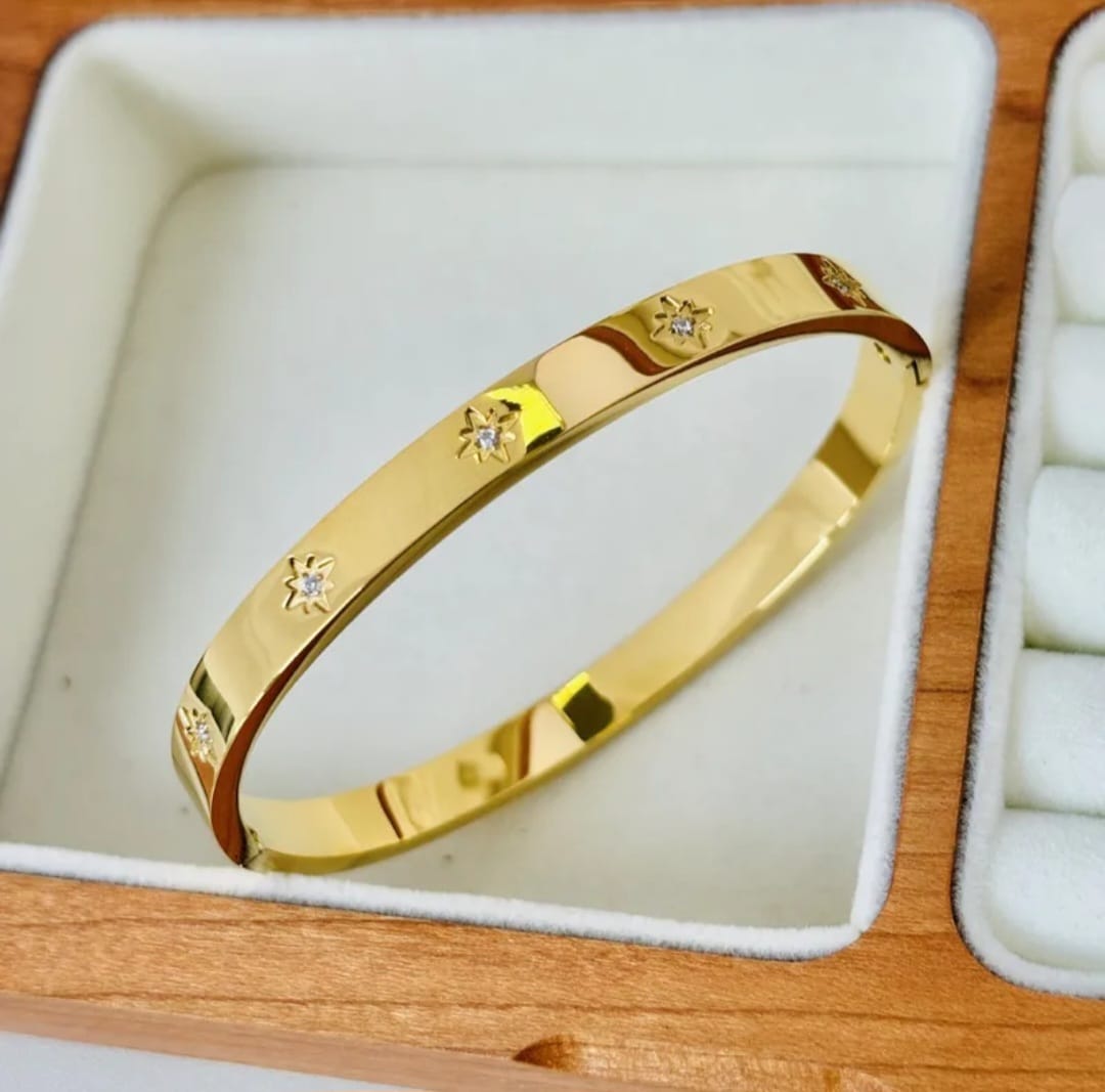 Gold Starburst Bangle