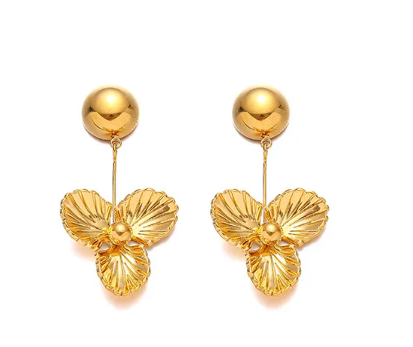 Golden Shell Blossom Earrings