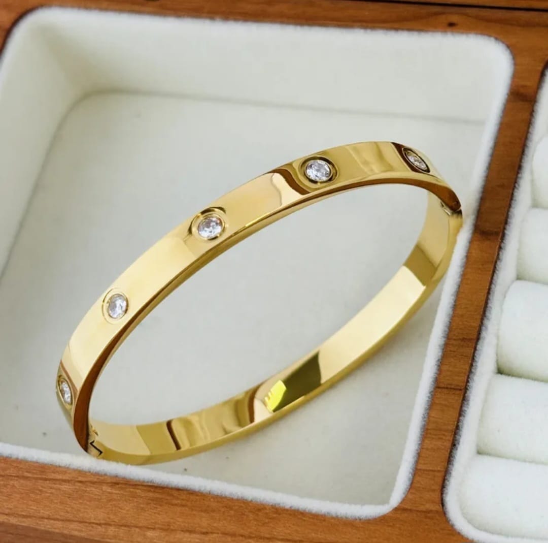 Timeless Gold Crystal Bangle