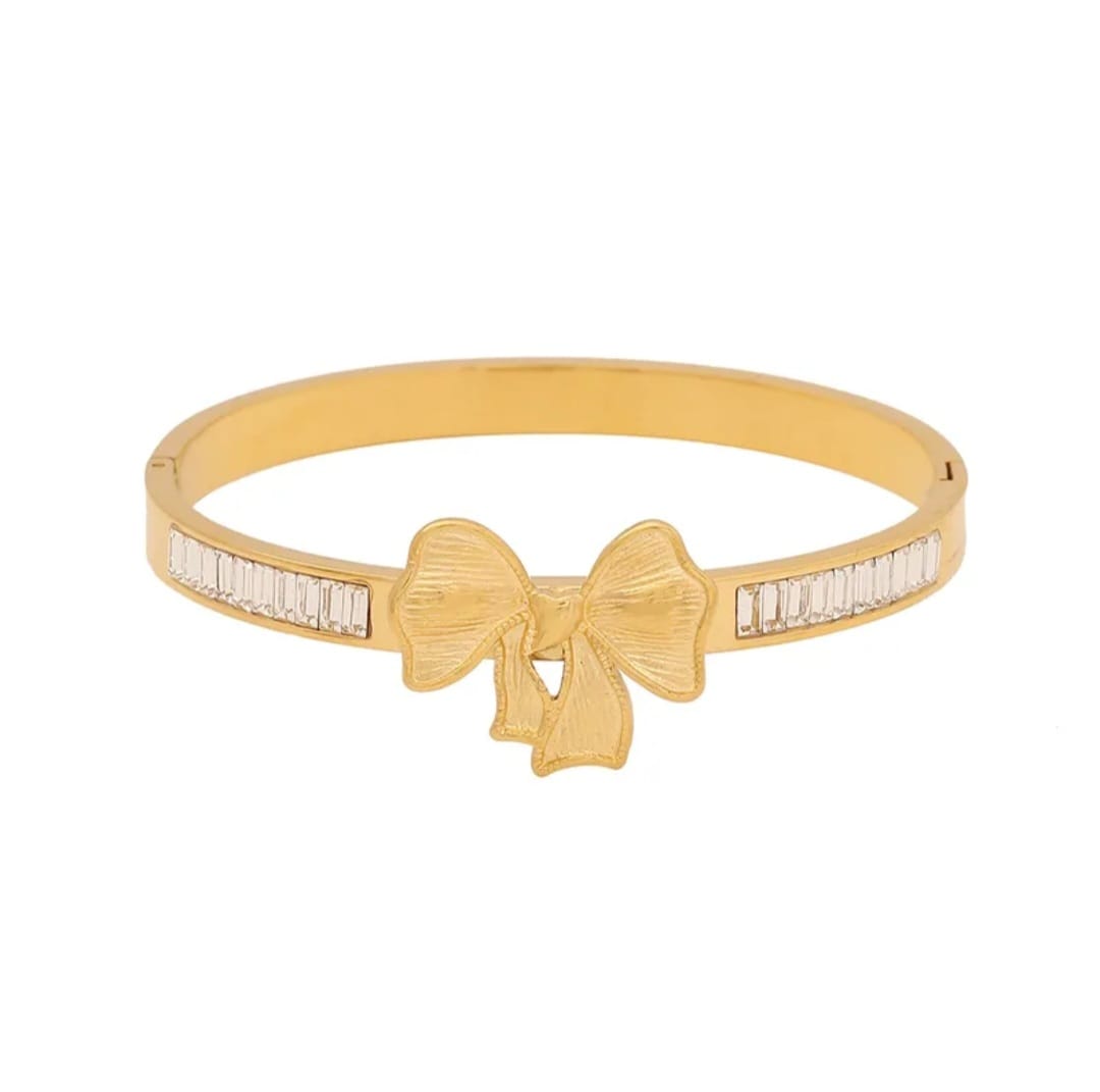Elegant Bow Gold Bangle