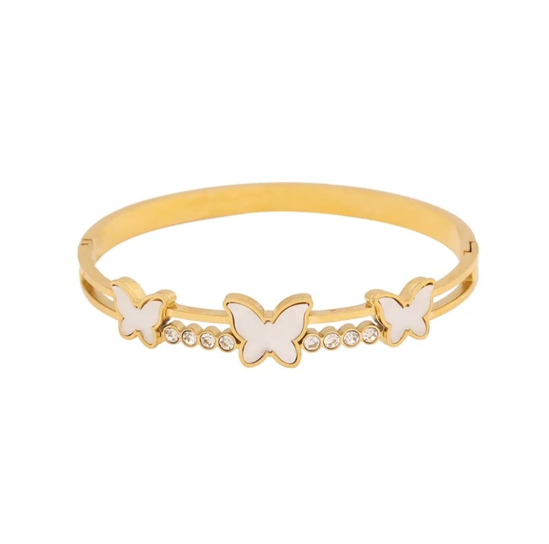 Butterfly Charm Gold Bangle