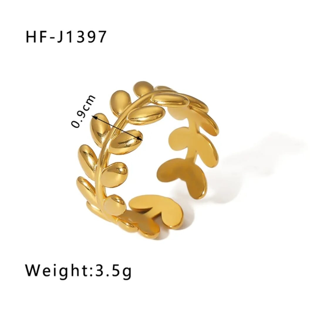 Golden Laurel Leaf Ring