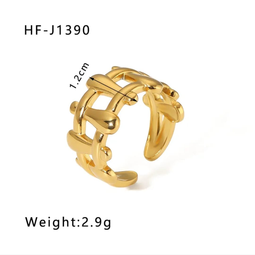 Bold Geometric Gold Ring