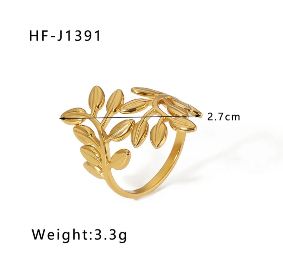Golden Leaf Statement Ring