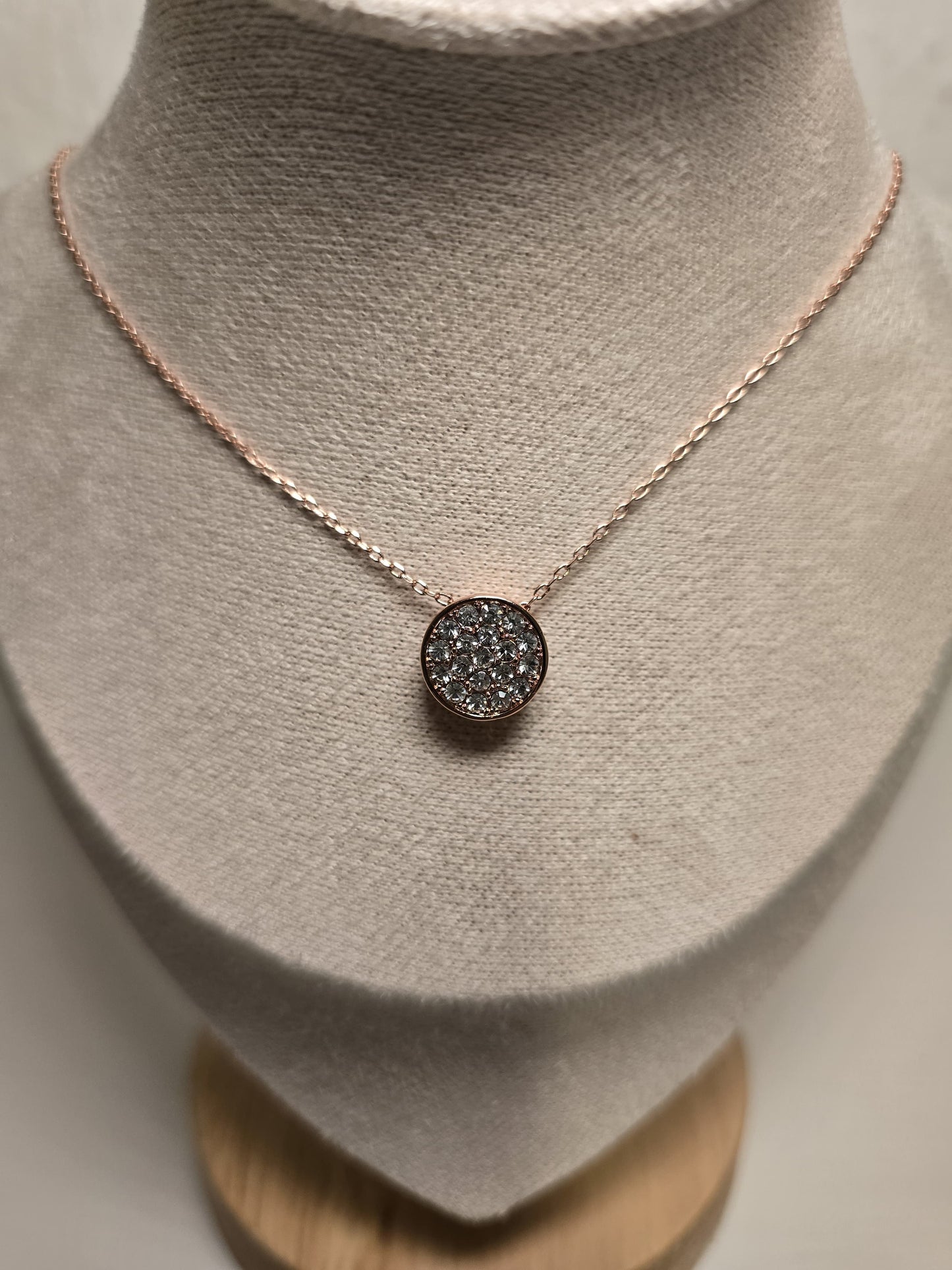 Round Pendants - Rose Gold and Crystal