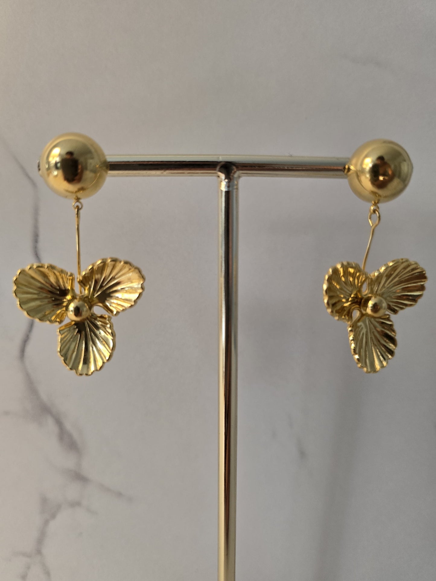 Golden Shell Blossom Earrings