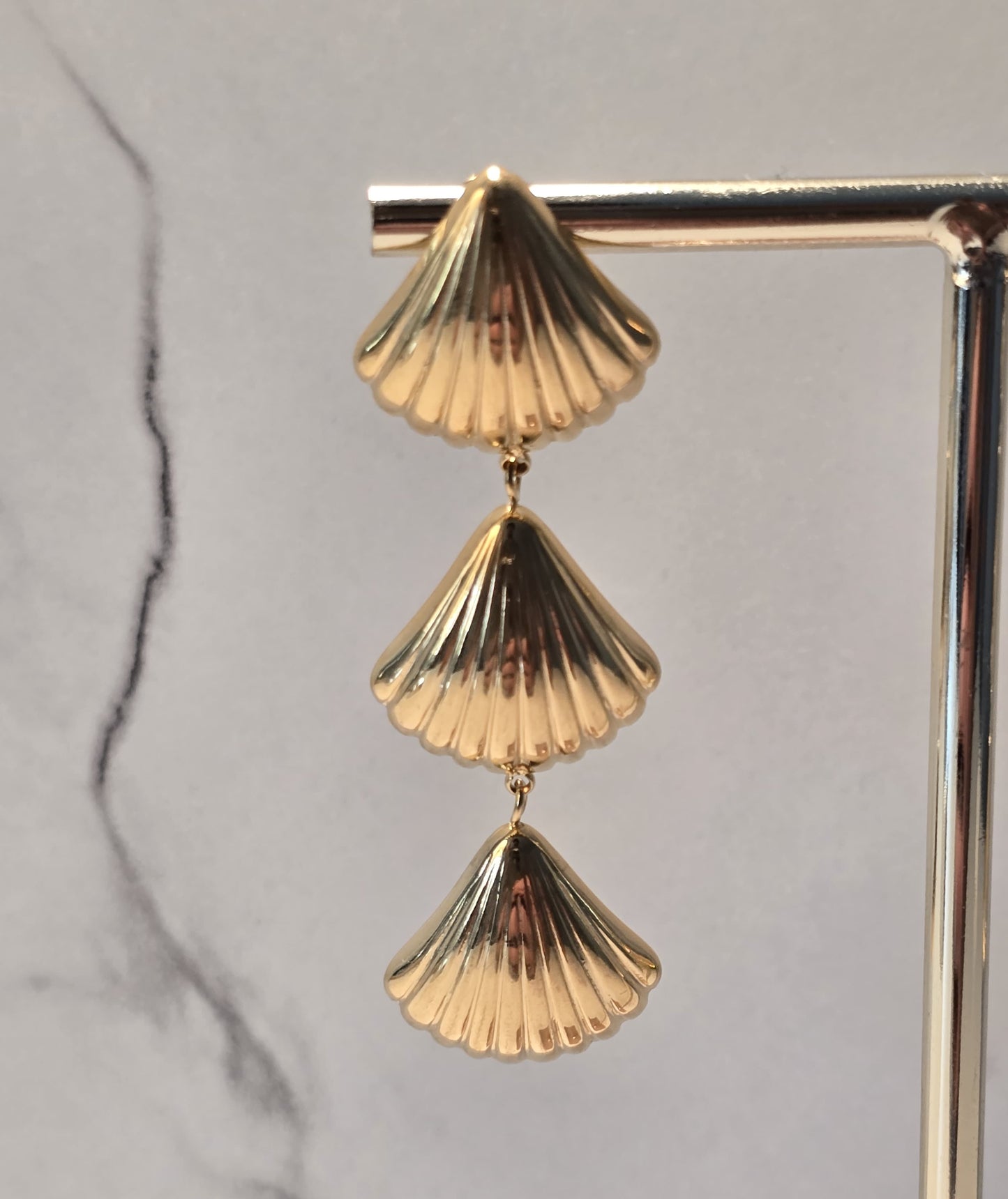 Golden Shell Drop Earrings
