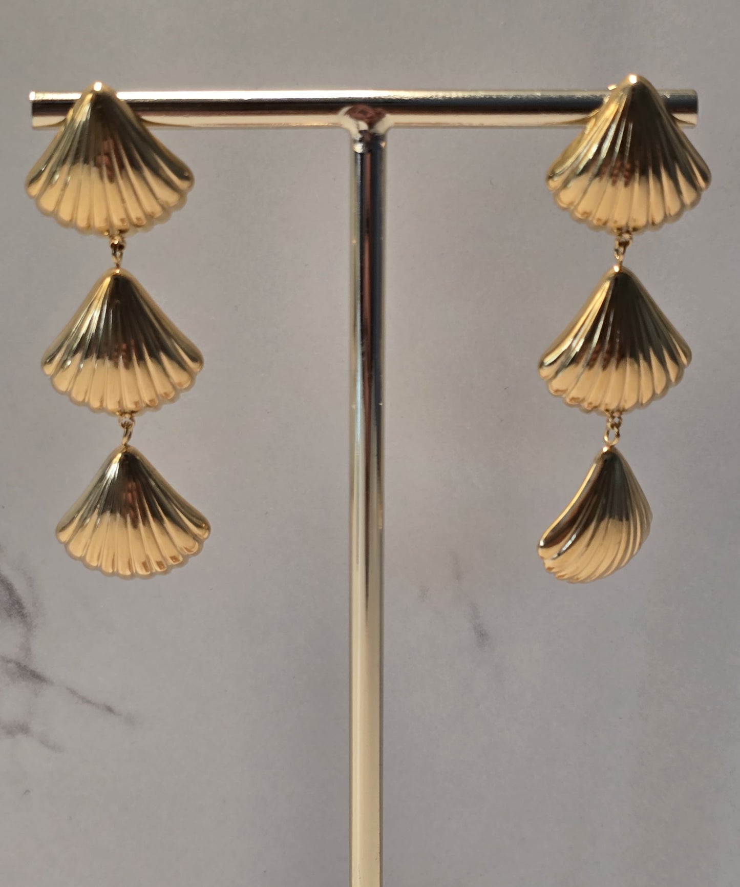 Golden Shell Drop Earrings