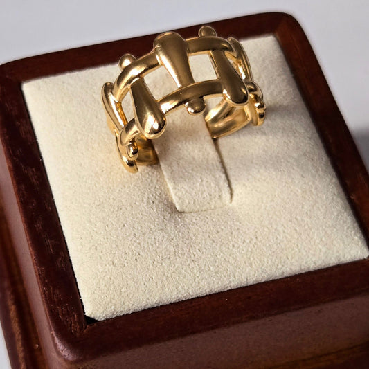 Bold Geometric Gold Ring
