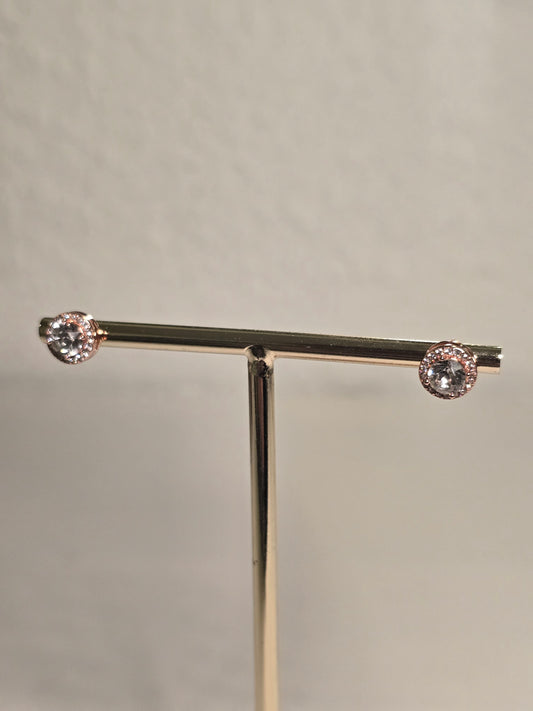 Sophia Earrings - Rose Gold and Crystal