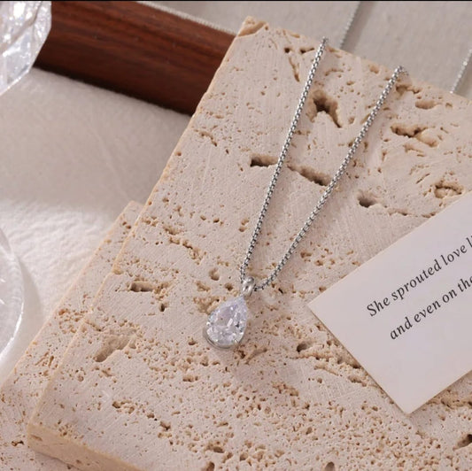 Silver Water Drop Necklace