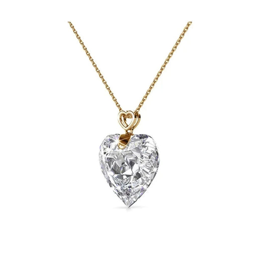 Cheery Heart Pendants - Gold and Crystal