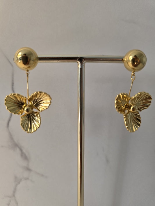 Golden Shell Blossom Earrings