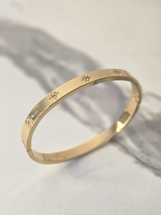 Gold Starburst Bangle