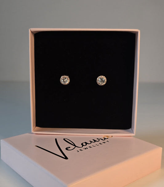 Sophia Earrings - Rose Gold and Crystal